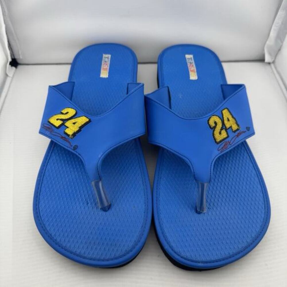 Nascar Jeff Gordon Blue Flip Flop Thong Sandal Size 10-11 New Summer‎ Pool Beach